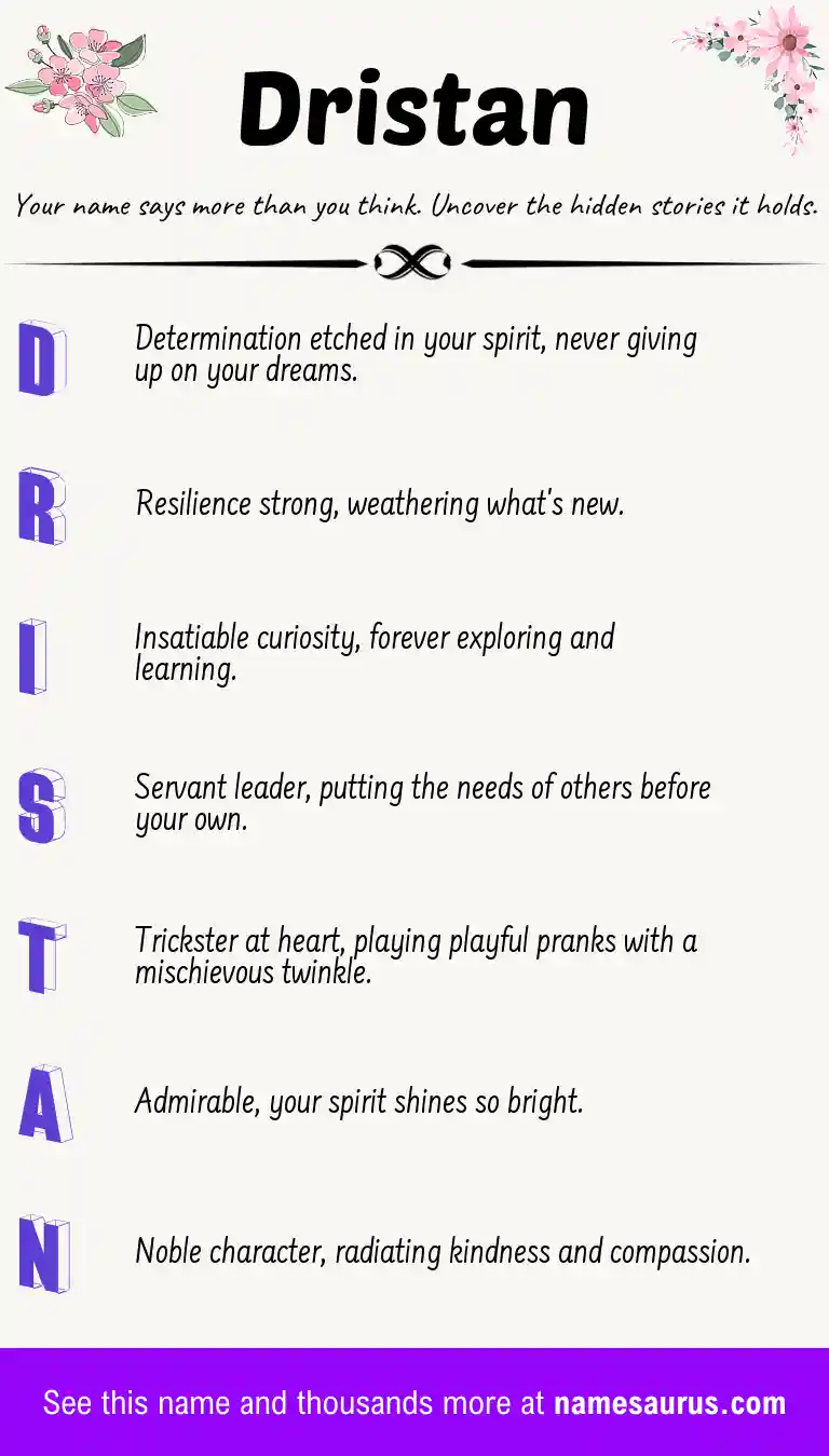 Acrostic poem about Dristan.
