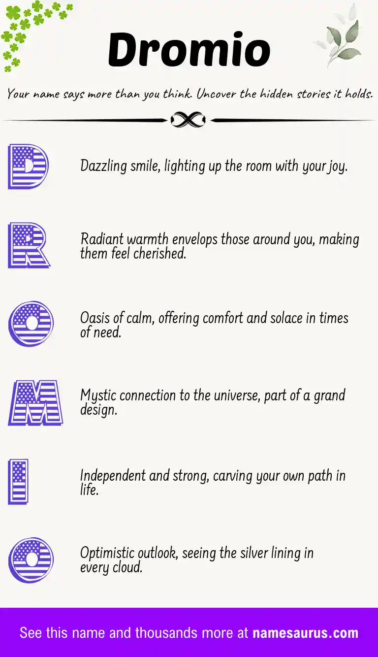 Acrostic poem about Dromio.