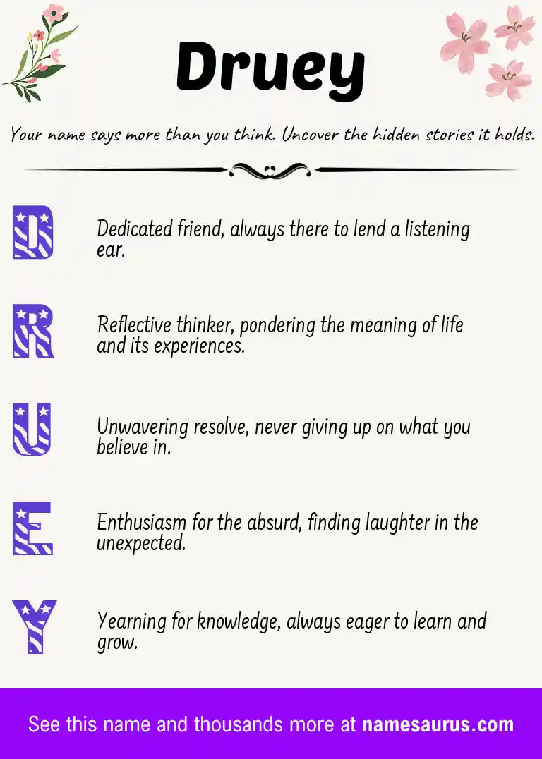 Acrostic poem about Druey.