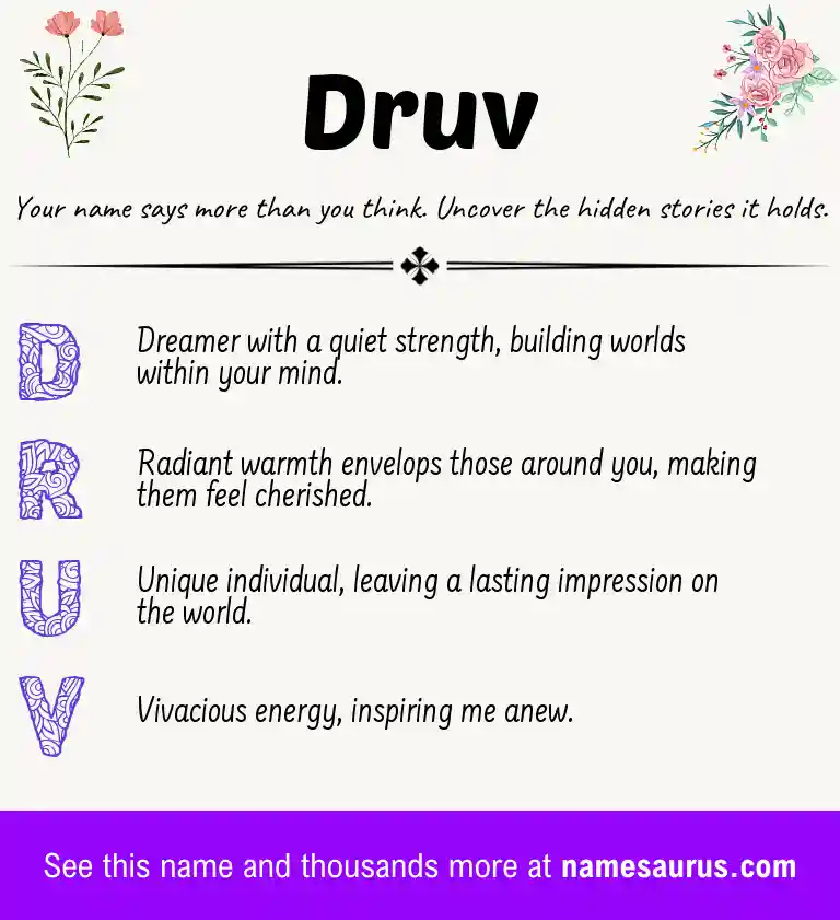 Acrostic poem about Druv.