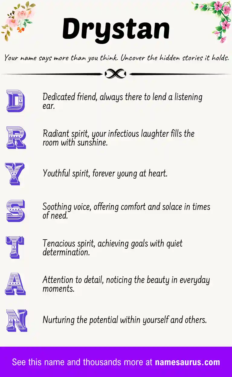 Acrostic poem about Drystan.