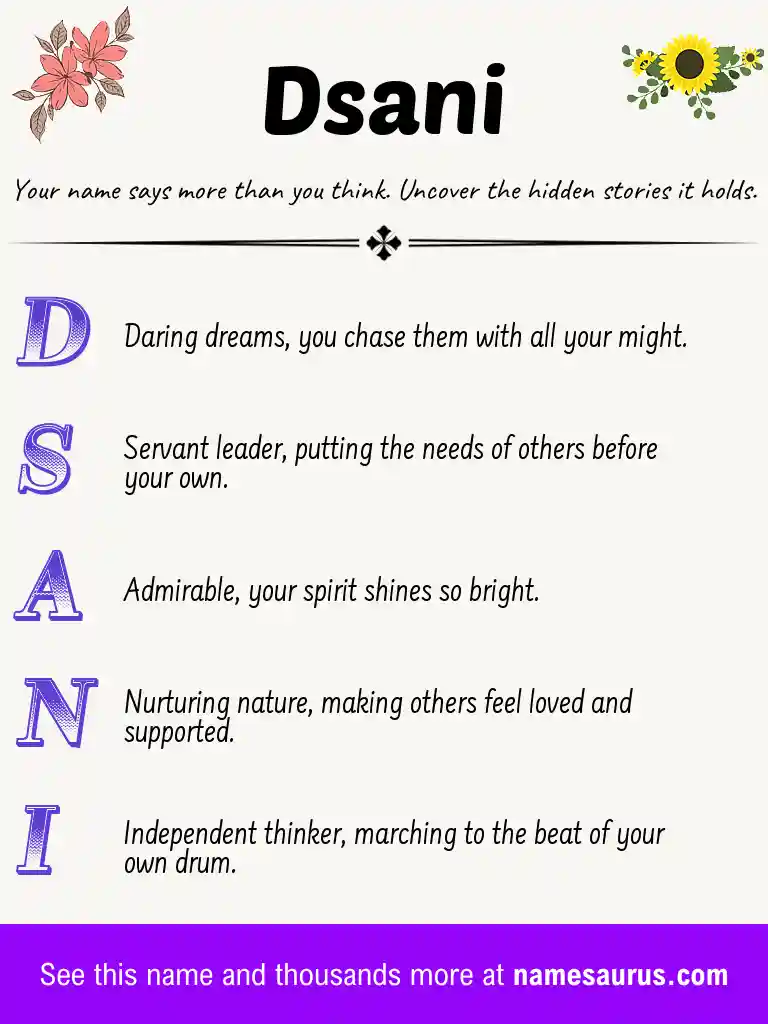 Acrostic poem about Dsani.