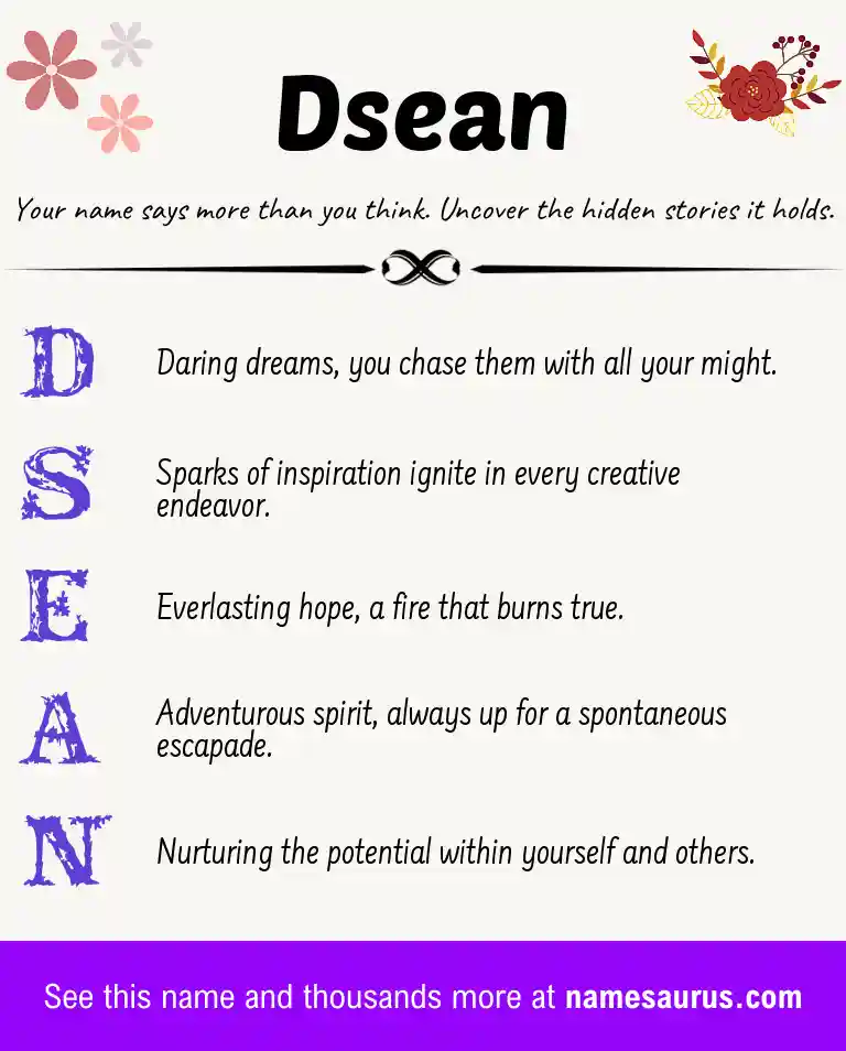 Acrostic poem about Dsean.