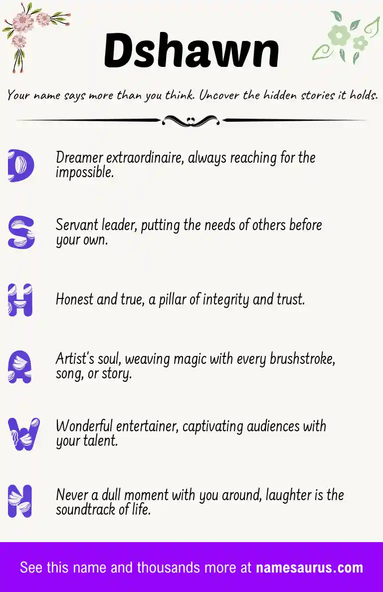 Acrostic poem about Dshawn.