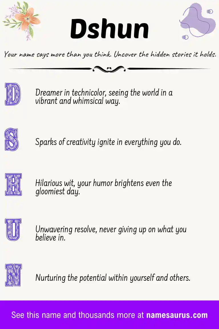 Acrostic poem about Dshun.