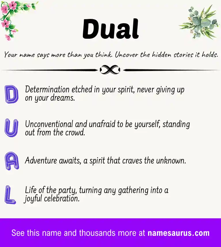 Acrostic poem about Dual.