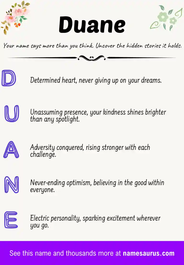 Acrostic poem about Duane.