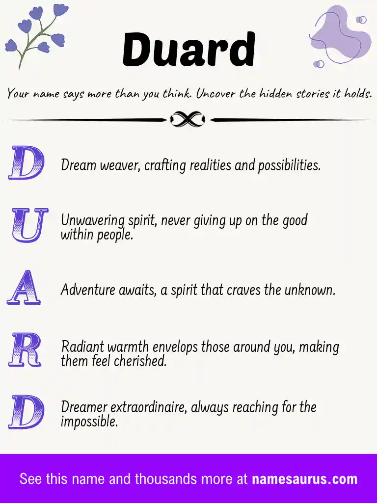 Acrostic poem about Duard.