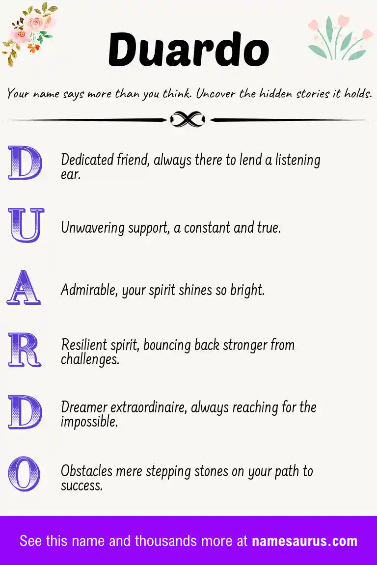 Acrostic poem about Duardo.