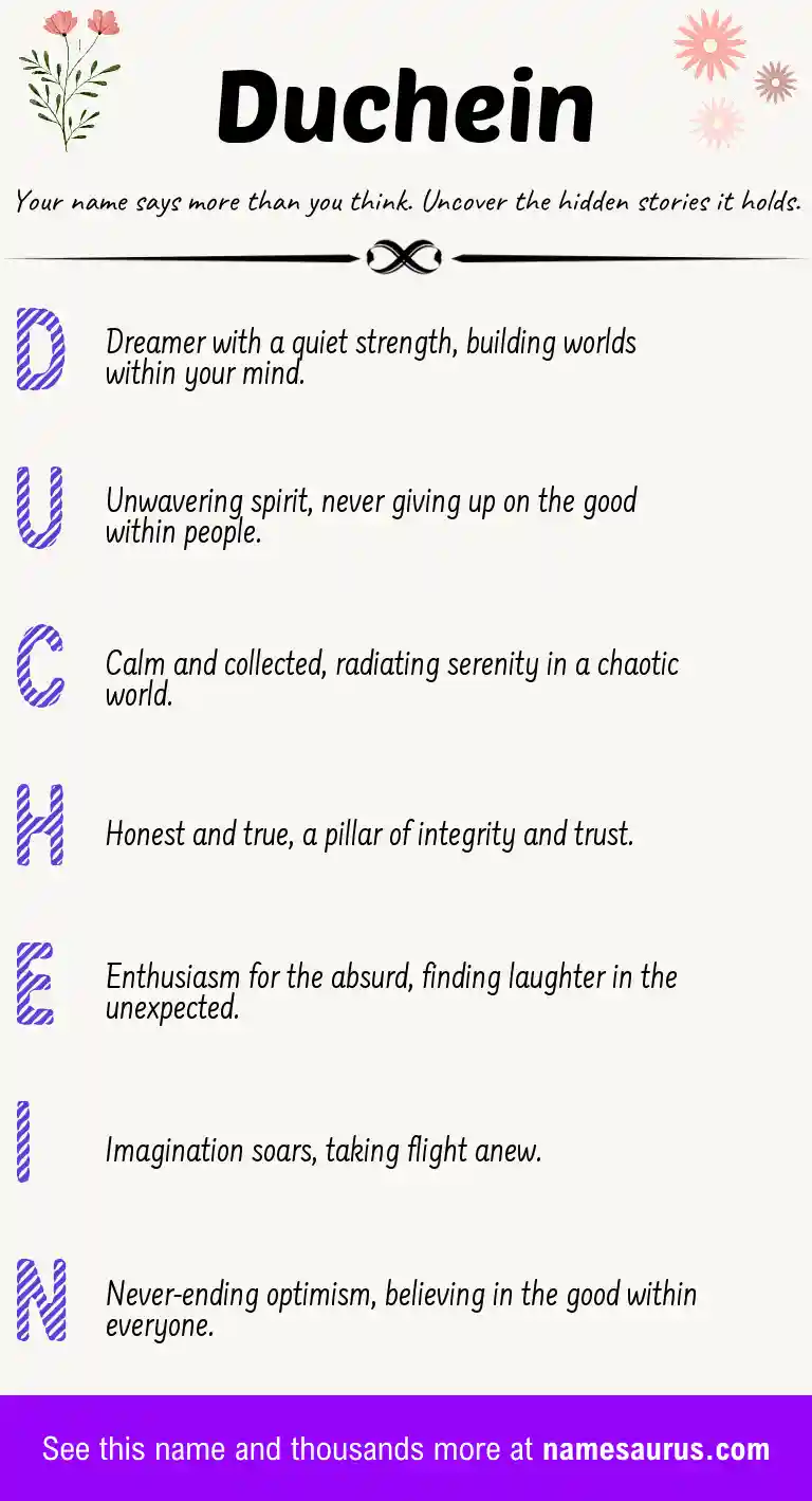 Acrostic poem about Duchein.