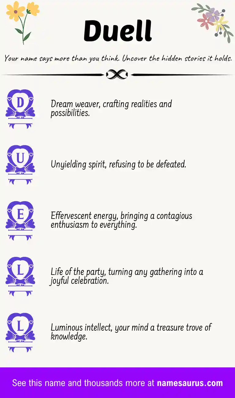 Acrostic poem about Duell.