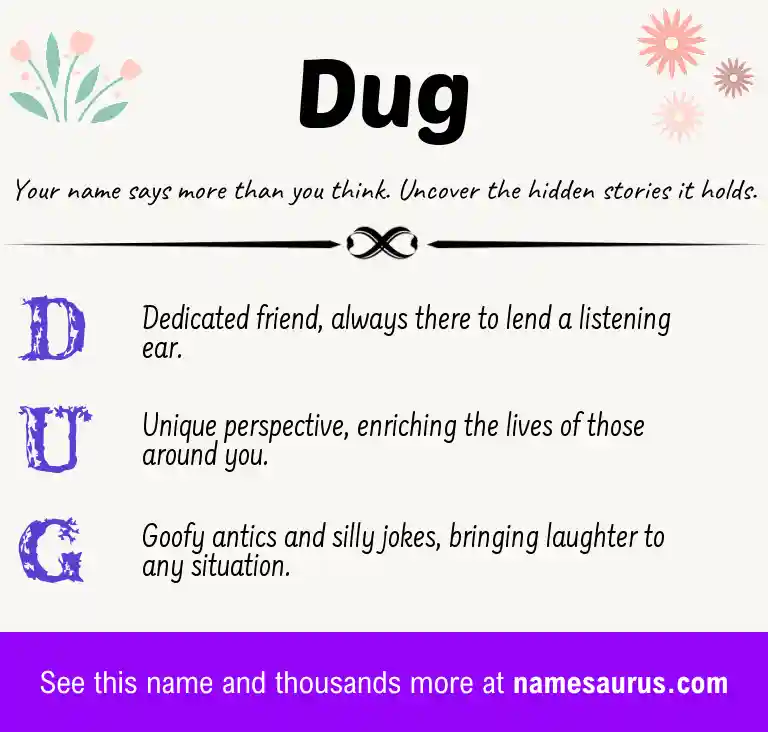 Acrostic poem about Dug.