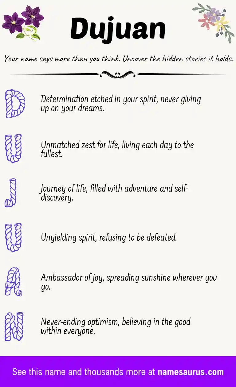 Acrostic poem about Dujuan.