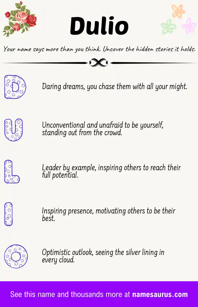 Acrostic poem about Dulio.