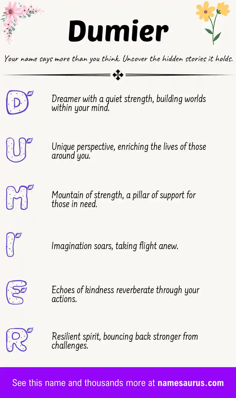 Acrostic poem about Dumier.