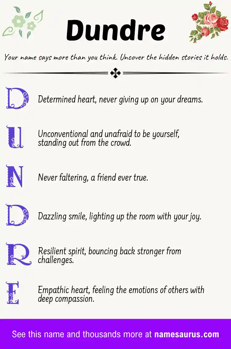 Acrostic poem about Dundre.