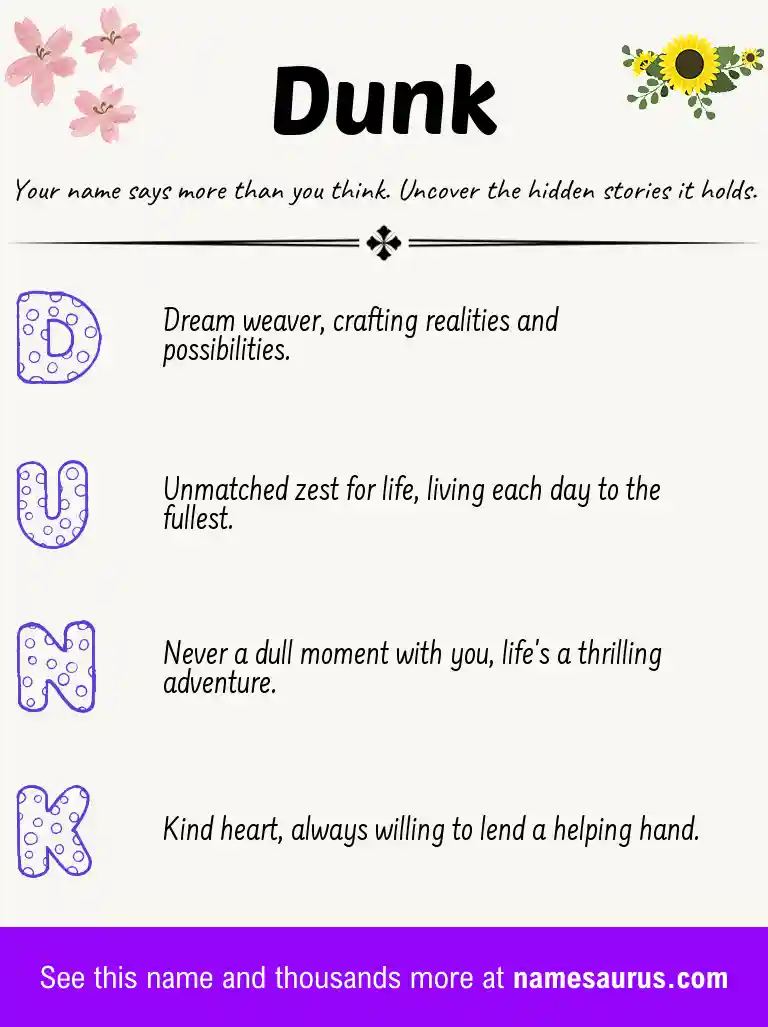 Acrostic poem about Dunk.
