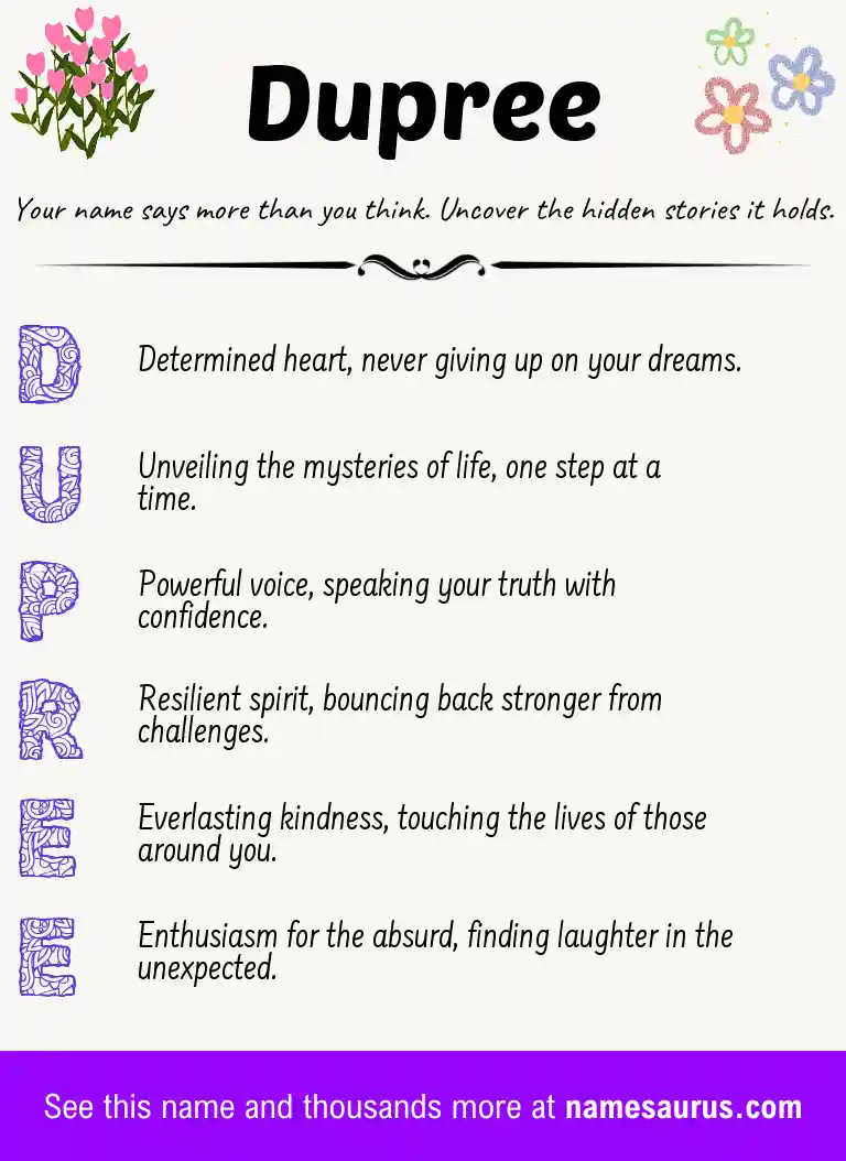 Acrostic poem about Dupree.