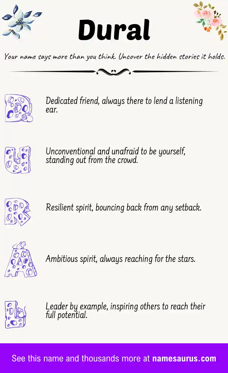 Acrostic poem about Dural.