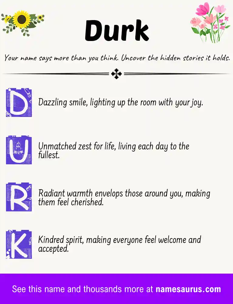 Acrostic poem about Durk.