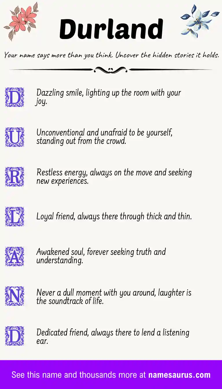 Acrostic poem about Durland.