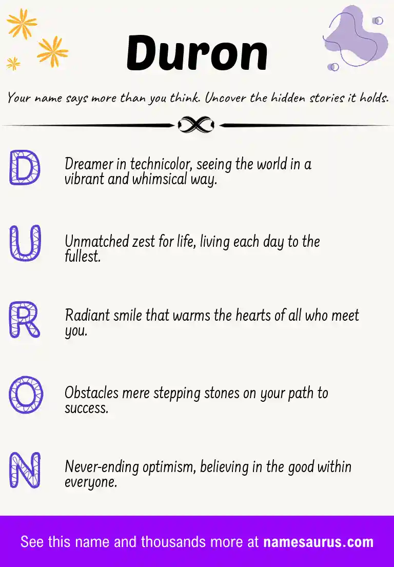 Acrostic poem about Duron.