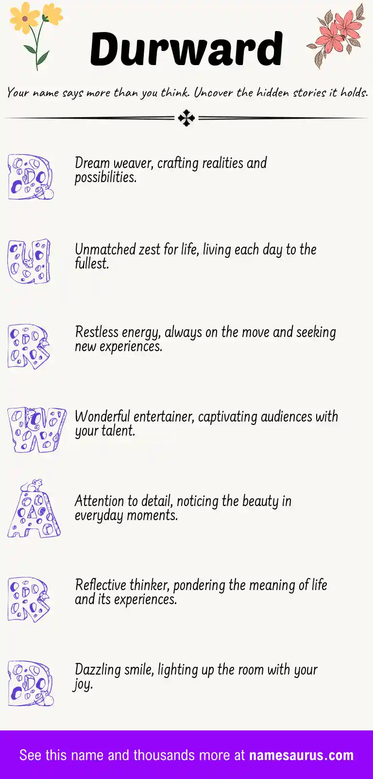Acrostic poem about Durward.