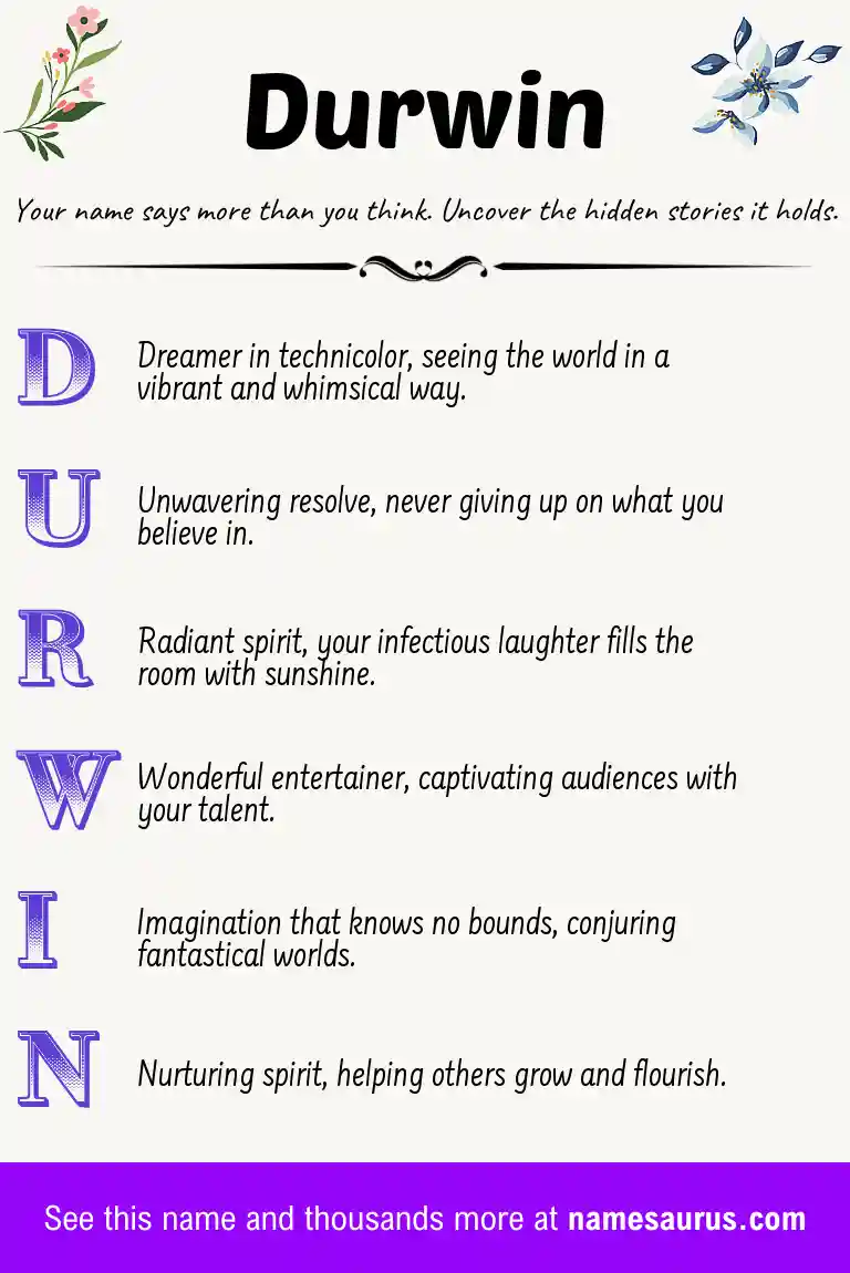 Acrostic poem about Durwin.