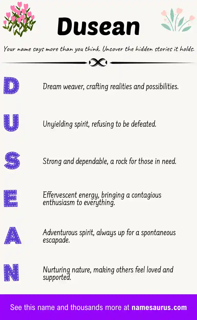 Acrostic poem about Dusean.