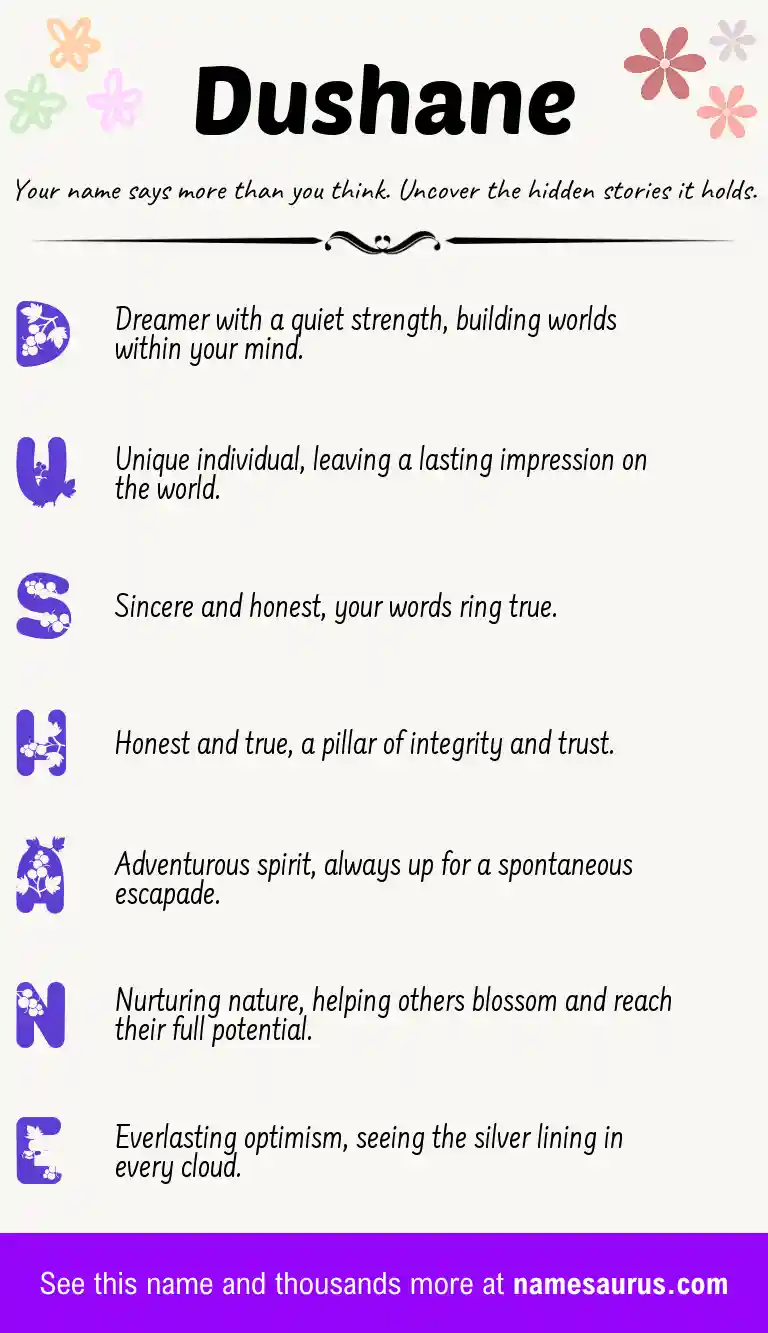 Acrostic poem about Dushane.