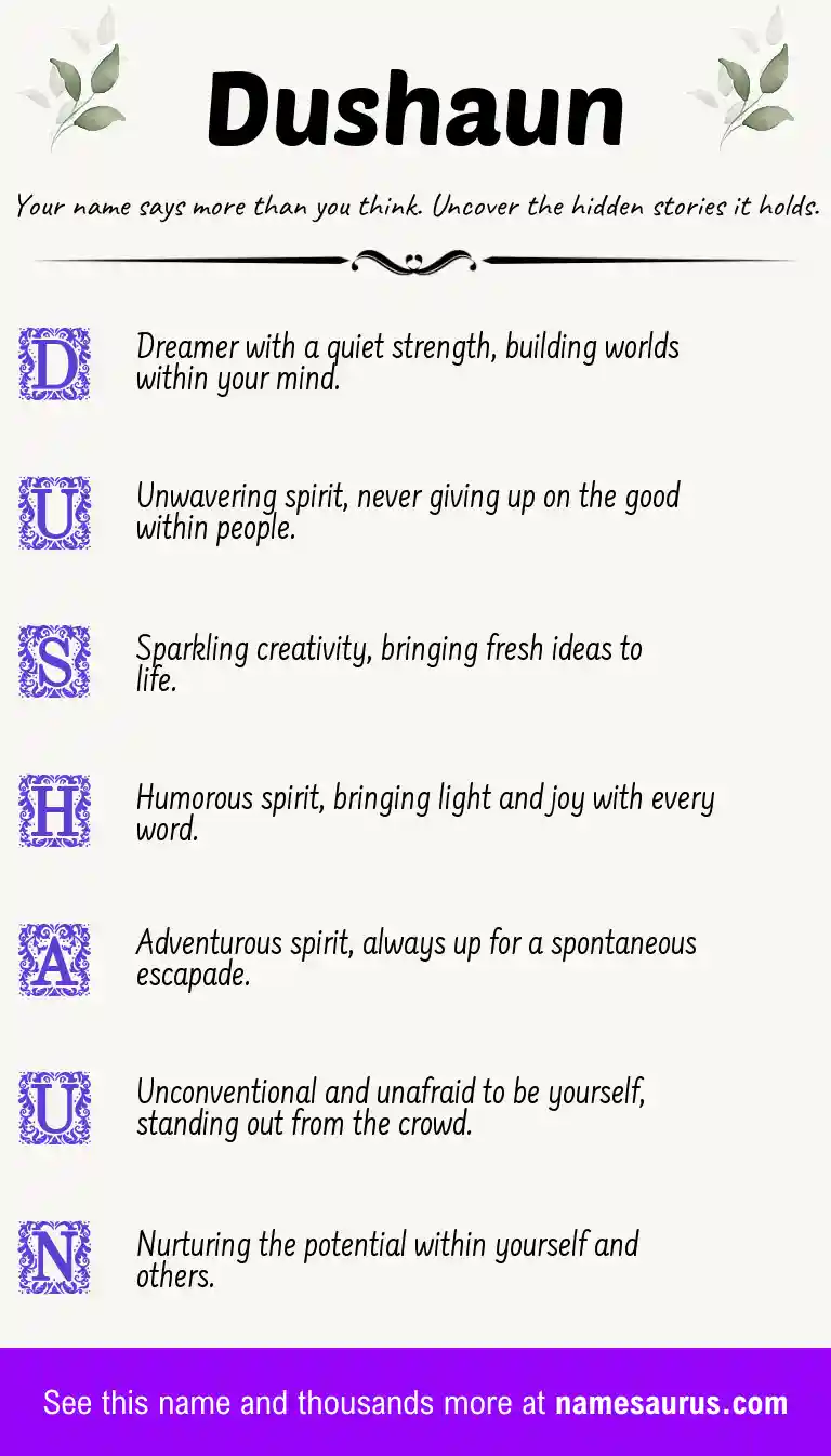 Acrostic poem about Dushaun.