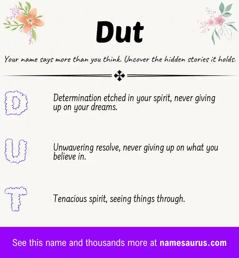 Acrostic poem about Dut.