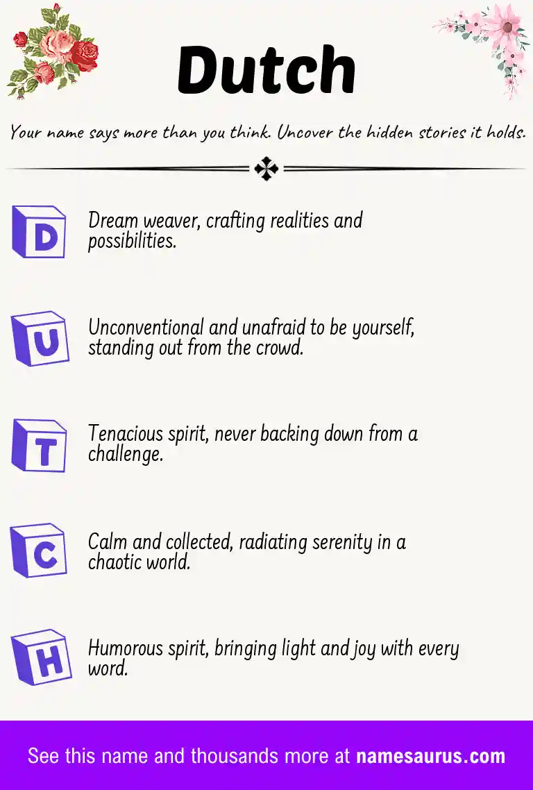 Acrostic poem about Dutch.