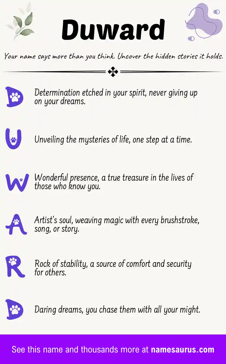 Acrostic poem about Duward.