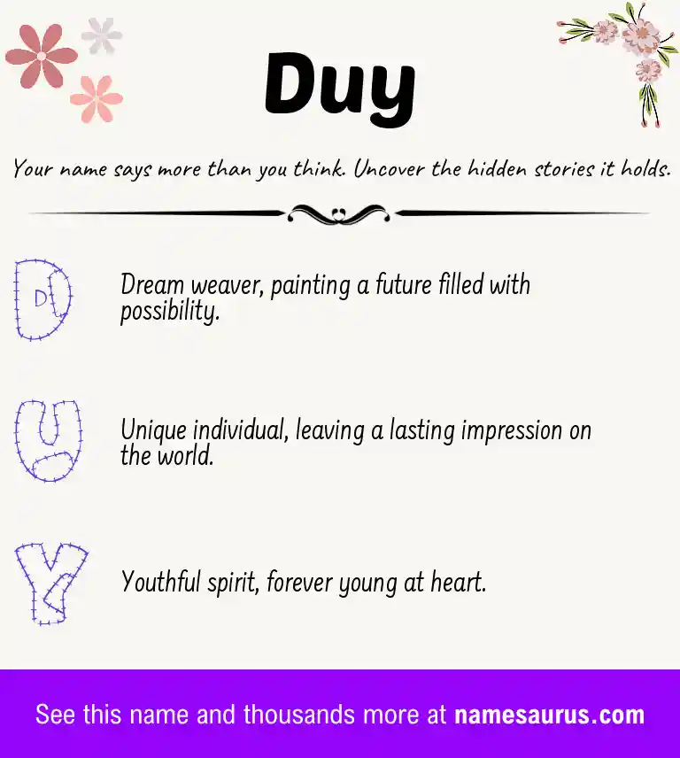 Acrostic poem about Duy.
