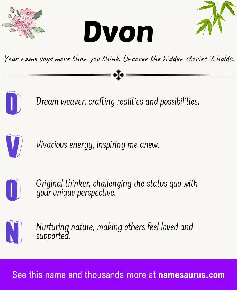 Acrostic poem about Dvon.