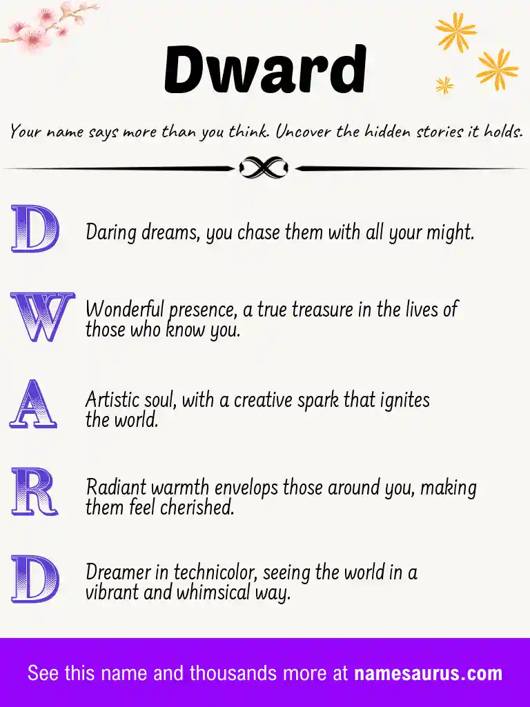 Acrostic poem about Dward.