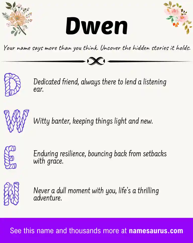 Acrostic poem about Dwen.