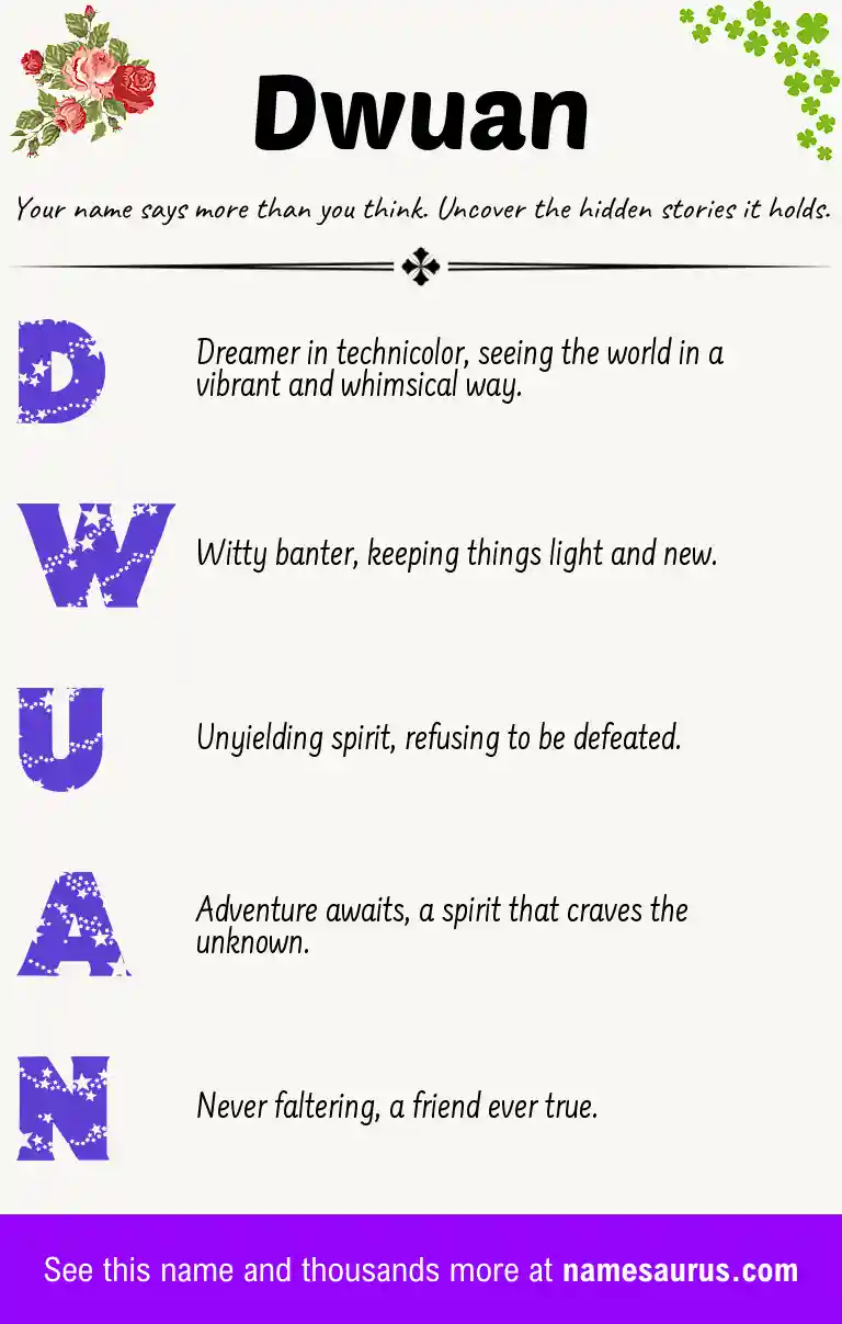 Acrostic poem about Dwuan.