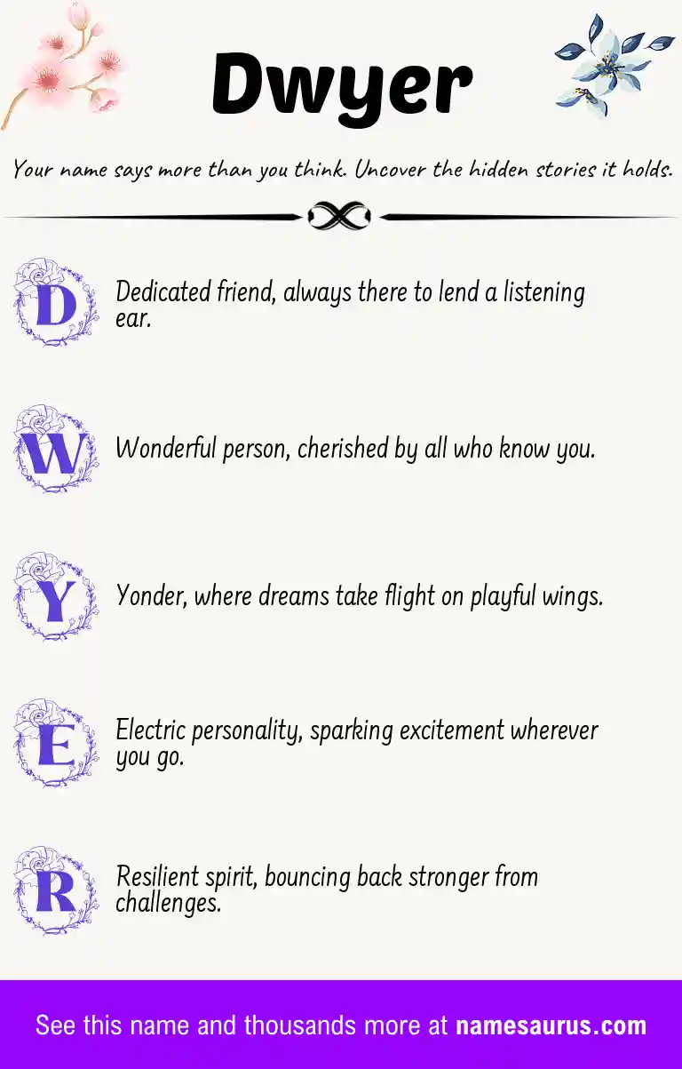 Acrostic poem about Dwyer.