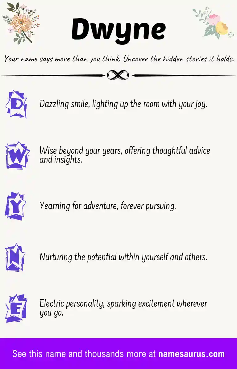 Acrostic poem about Dwyne.