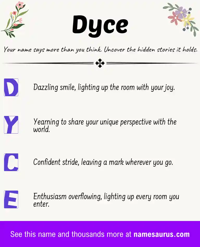 Acrostic poem about Dyce.