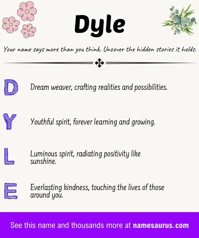 Acrostic poem about Dyle.