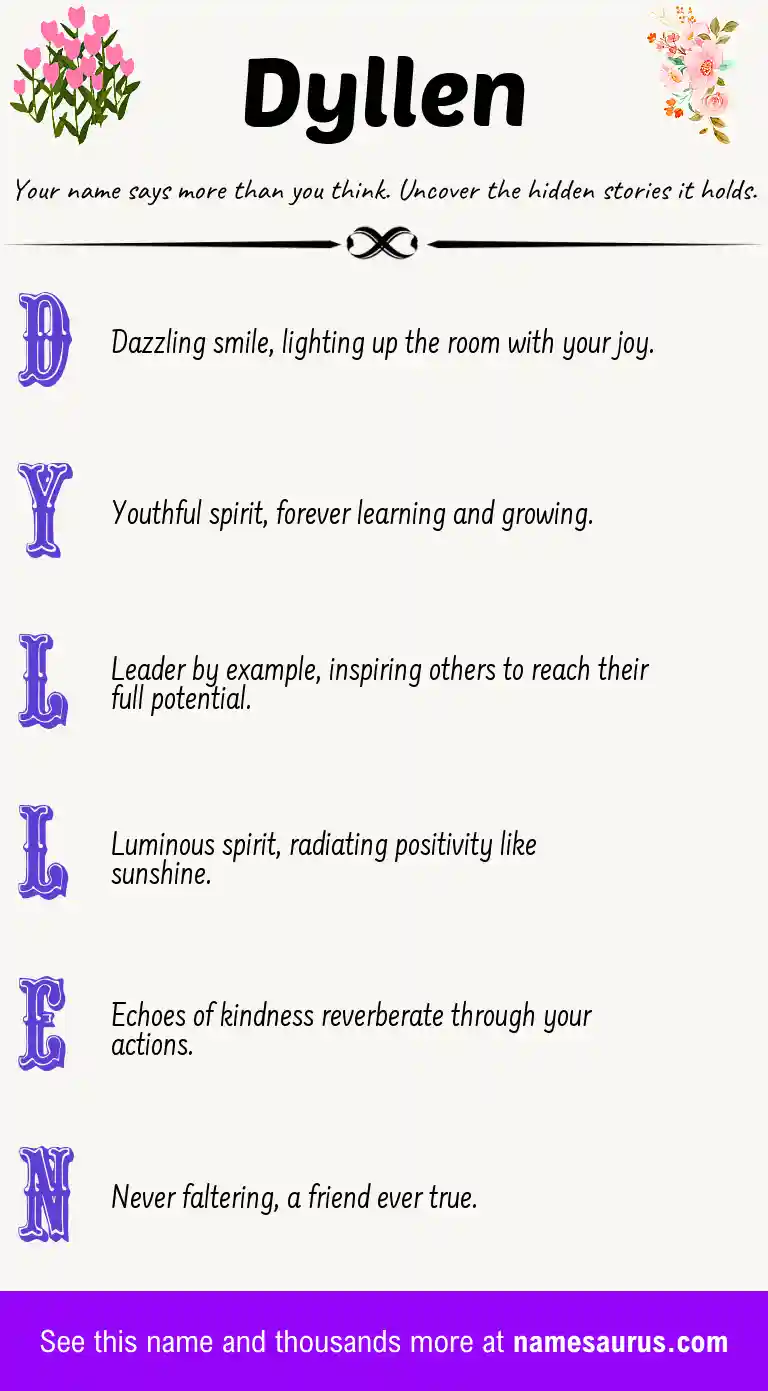 Acrostic poem about Dyllen.