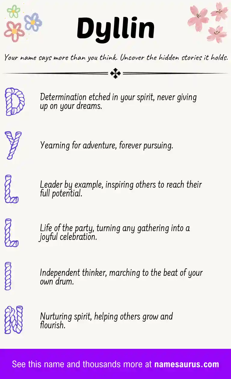 Acrostic poem about Dyllin.