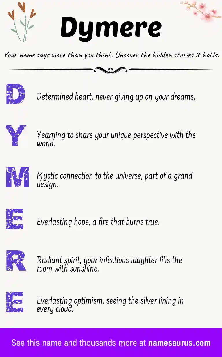 Acrostic poem about Dymere.