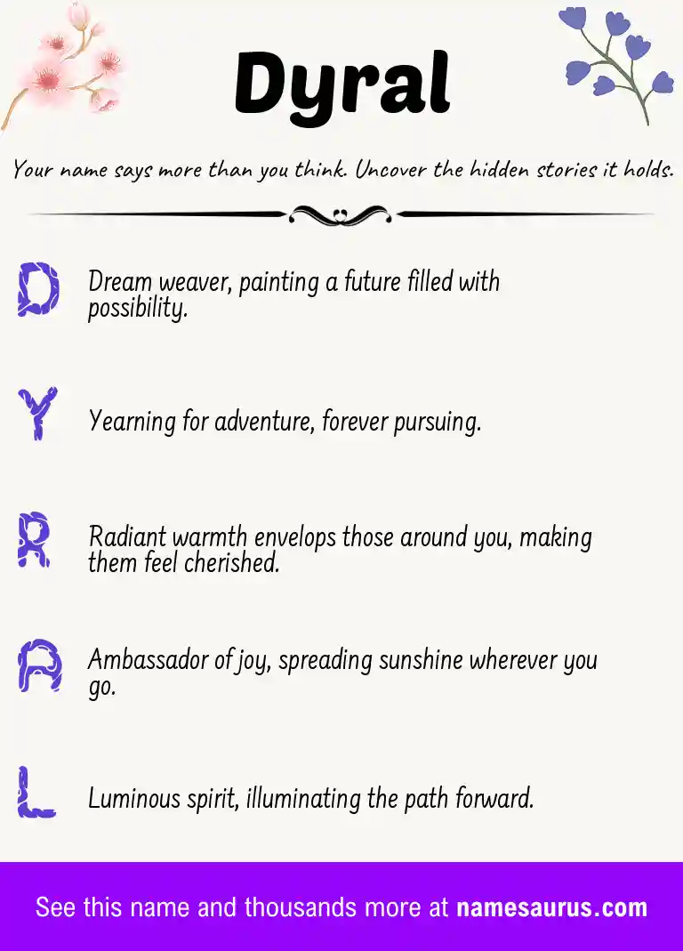 Acrostic poem about Dyral.