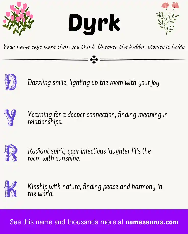 Acrostic poem about Dyrk.