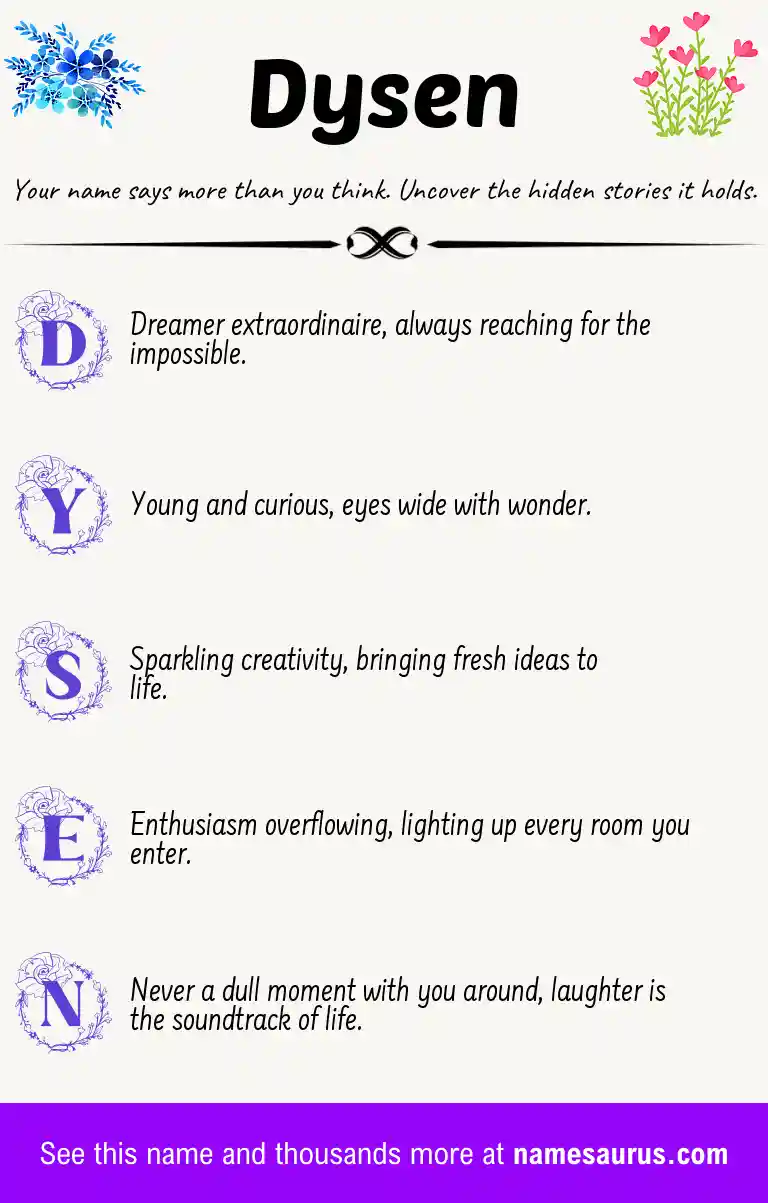 Acrostic poem about Dysen.