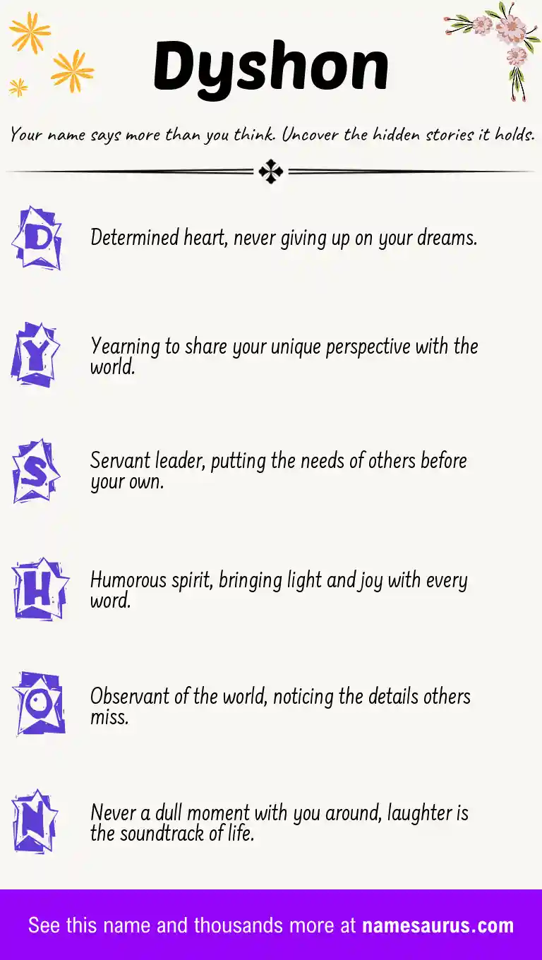 Acrostic poem about Dyshon.